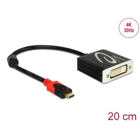 מתאם USB-C זכר לחיבור מסך DVI 4K 30 Hz