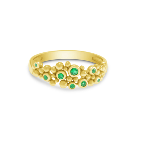 Almog| טבעת משובצת באבני חן אמרלד