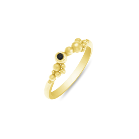 Almog | טבעת משובצת יהלום שחור