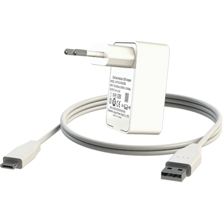 שנאי / מטען USB בתקן רפואי - 2 אמפר עם כבל USB A-USB C