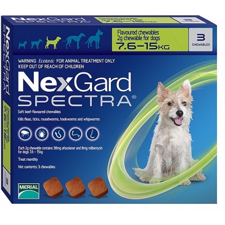 נקסגארד ספקטרה לכלבים במשקל 7.5-15 ק