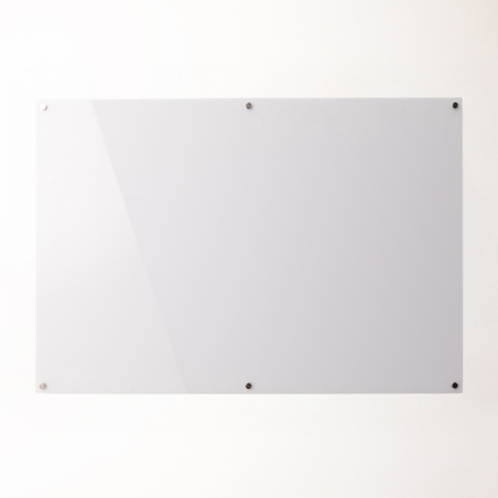 לוח זכוכית מחיק מגנטי צבע לבן בתלייה עם ברגים במגוון מידות