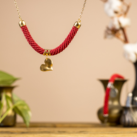 Red and Gold heart pendant - Lehava