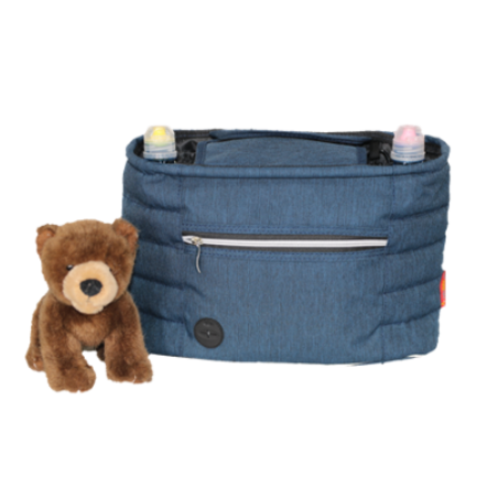 אירגותיק - ארגונית לעגלת תינוק שניתן לקחת בקלות כמו תיק החתלה קטן + מבודד חום - כחול ג'ינס בייבי מישל