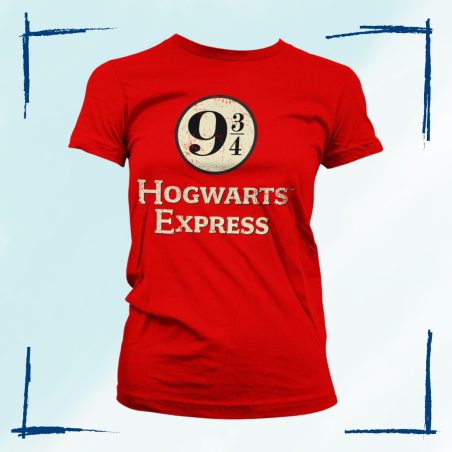 חולצת הארי פוטר - הוגוורטס אקספרס אדומה גזרת נשים