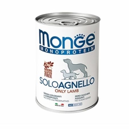 MONGE מונג' מזון רטוב לכלבים בפחית שימורים מונו פרוטאין בטעמים: כבש / ברווז / טונה / הודו 400 גרם