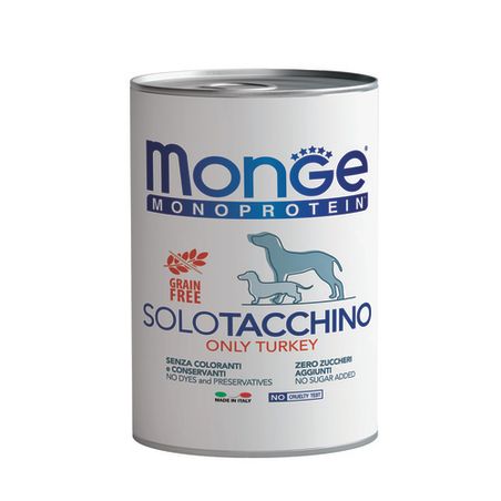 MONGE מונג' מזון רטוב לכלבים מונו פרוטאין בטעם הודו 400 גרם