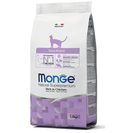 MONGE מונגי מזון יבש לחתולים סטרילייז מסורסים / מעוקרות 10 ק״ג