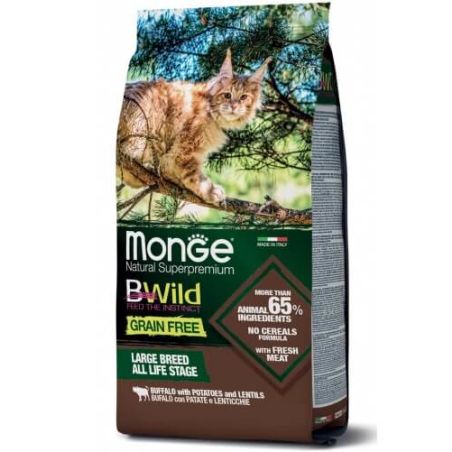 Monge BWild מונג' ביווילד מזון יבש לחתולים גדולים בכל שלבי החיים בפאלו ותפו