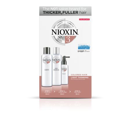 NIOXIN קיט טיפול לשיער צבוע ודליל למראה שיער צפוץ וצבע עז-סדרה 3 