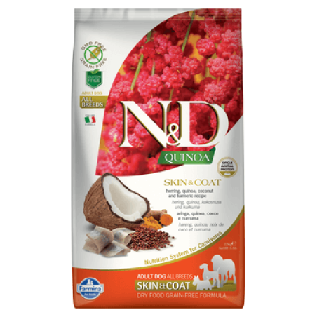 FARMINA N&D QUINOA נטורל אנד דלישס בוגר הרינג, קינואה וקוקוס 7 ק