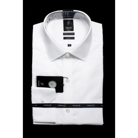 חולצה לבנה אימפרס 502 גזרה רגילה עם כיס צווארון אמריקאי
