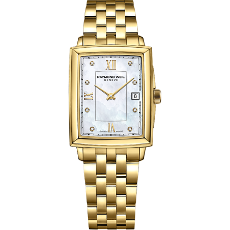 שעון Raymond Weil Toccata Ladies Gold Diamond Quartz Watch, 23.4 x 34.6 mm