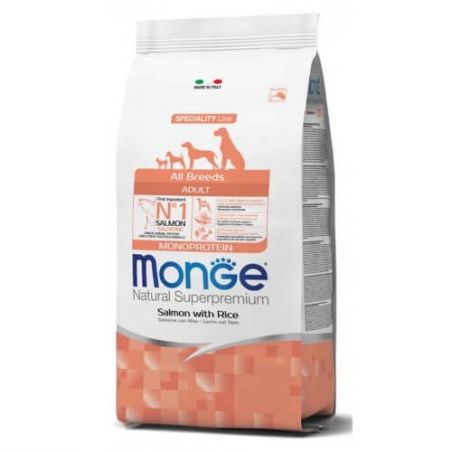 MONGE MONOPROTEIN מונג' מונופרוטאין לכלב בוגר על בסיס סלמון ואורז 2.5 ק