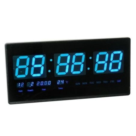 שעון קיר כולל תאריך וטמפ' -כחול 44900 LED NY - Copy 0