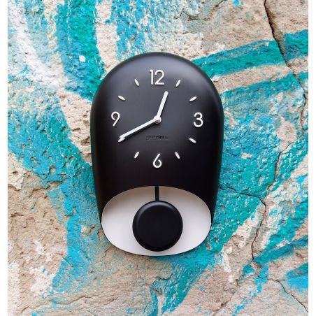 שעון קיר מטוטלת שחור BELL בעיצוב מודרני שיקי