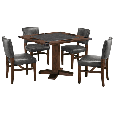 Legacy שולחן קלפים ושולחן אוכל מרובע דגם Rustic מעץ מאסיבי
