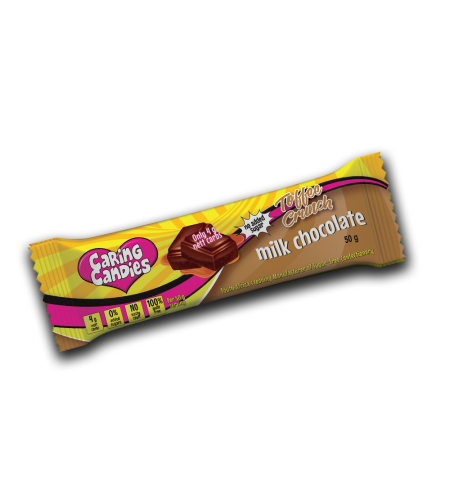 Sugar Free 30% Milk Chocolate with Toffee Crunch 50g