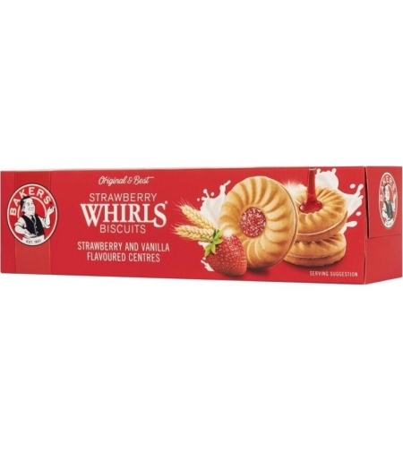Bakers Strawberry Whirls 200 gr- Clearance