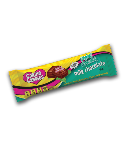 Sugar Free 30% Milk Chocolate with Mint Crunch 50g