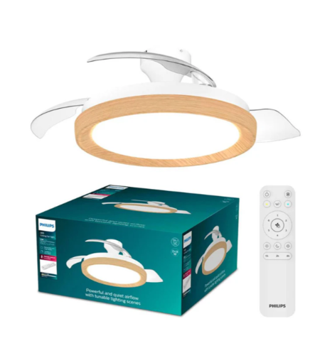 מאוורר תקרה עץ להבים נשלפים Bliss Philips