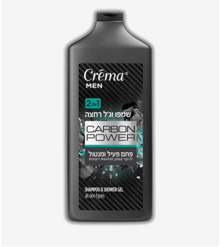 שמפו וג'ל רחצה Crema Men Carbon Power