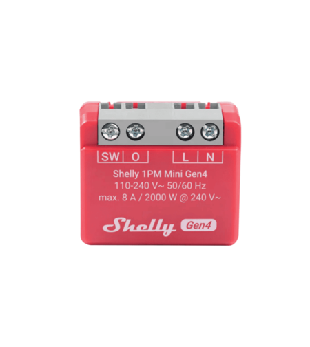ממסר אלחוטי חכם כולל מדידת הספק Shelly 1‎PM Mini Gen4