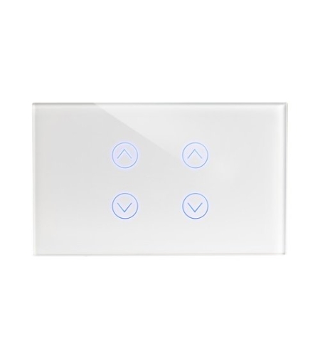 מתג טאץ' חכם ל-2 תריסים זכוכית לבנה 3 מודול ZIGBEE
