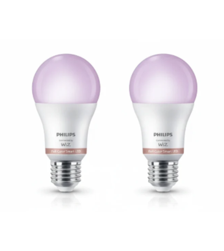 מארז זוג נורות חכמות צבעוניות Philips Smart LED A60 8.5W