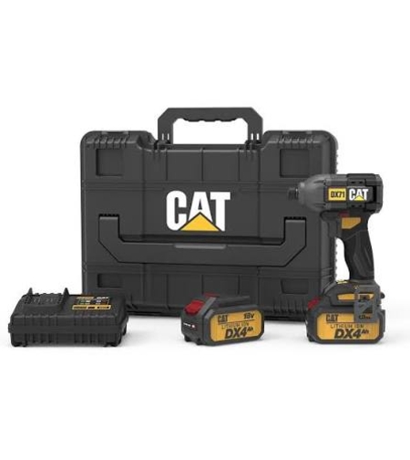 מברגת אימפקט 18V Brushless עם 2 סוללות 4Ah ומטען CAT