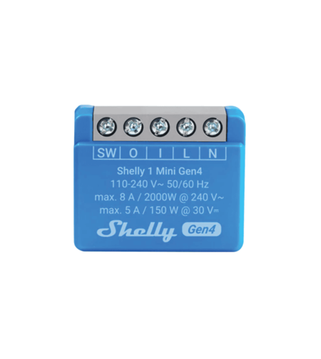 ממסר אלחוטי חכם כולל מגע יבש Shelly 1‎ Mini Gen4
