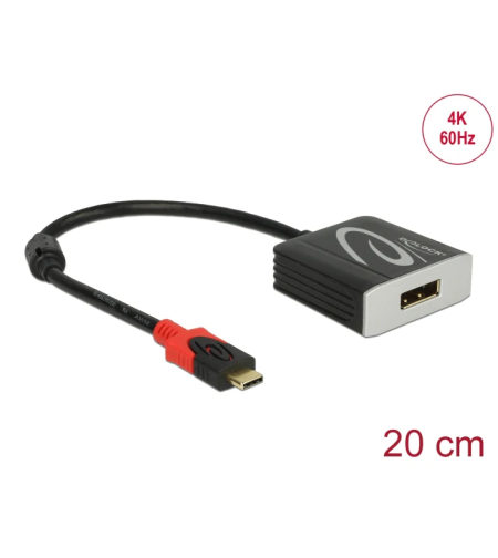 מתאם USB-C זכר לחיבור מסך DisplayPort 4K 60 Hz