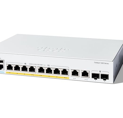 מתג חכם, 8 יציאות, Cisco Catalyst Combo C1200-8P-E-2G