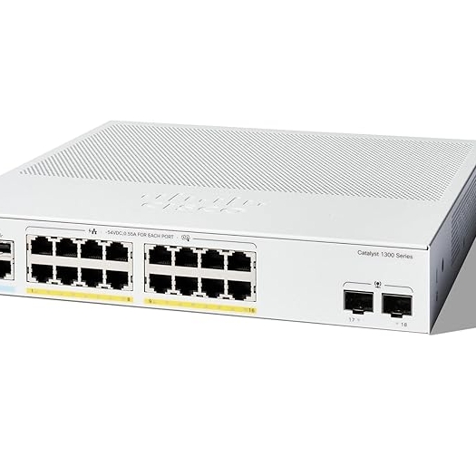 מתג מנוהל, 16 יציאות, Cisco Catalyst C1300-16P-2G