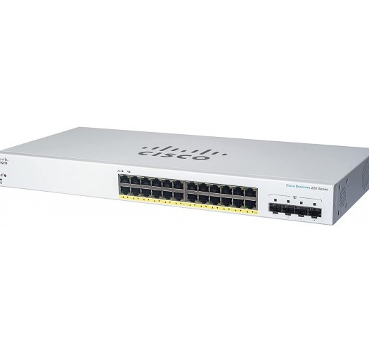 מתג חכם Cisco Business 24-Port PoE 4-Port SFP CBS220-24P-4G-EU