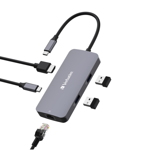 VERBATIM USB-C™PRO MULTIPORT HUB RJ45 | 2 x USB-A | USB-C® PD