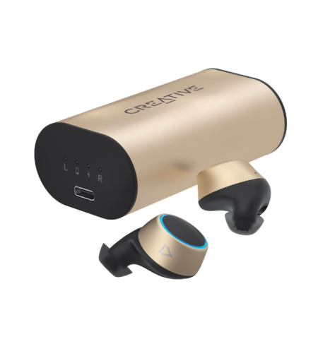 אוזניות True Wireless Sweatproof In-ear Headphones with 39-Hour Battery Life and Software Super X-Fi® Creative