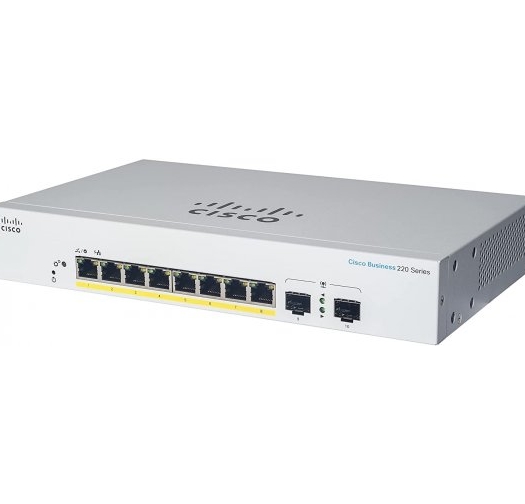 מתג Cisco Business 8-Port + 2-Port Gigabit SFP CBS220-8T-E-2G-EU