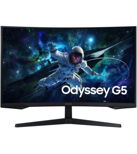 מסך מחשב גיימינג קעור Samsung Odyssey G5 S32CG552EM 32 Inch QHD 165Hz - צבע שחור