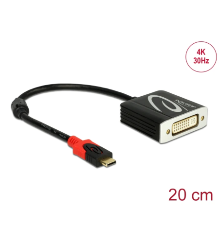 מתאם USB-C זכר לחיבור מסך DVI 4K 30 Hz