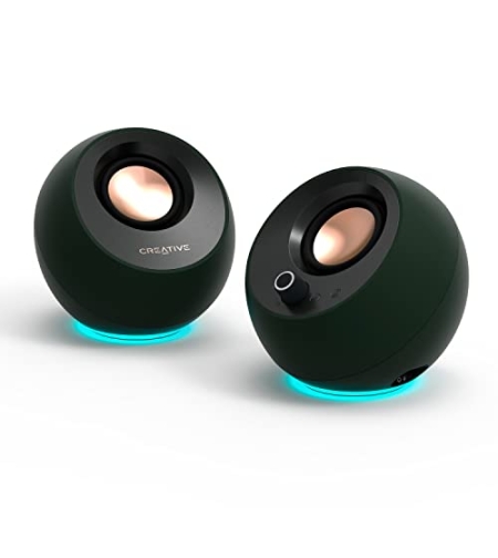 Creative Pebble PRO -Minimalist 2.0 USB-C Computer Speakers with Bluetooth® 5.3 and Customizable RGB Lighting