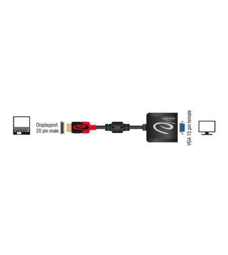 מתאם DisplayPort 1.2 זכר לחיבור מסך VGA