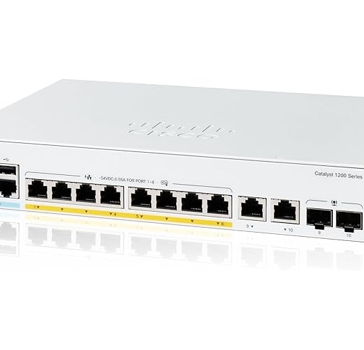 מתג חכם, 8 יציאות, Cisco Catalyst Combo C1200-8FP-2G