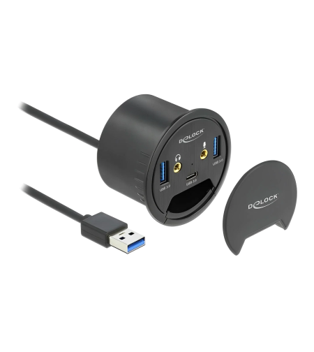 מפצל USB HUB שולחני USB 3.2 עם 3 כניסות USB-A/C + אודיו Delock