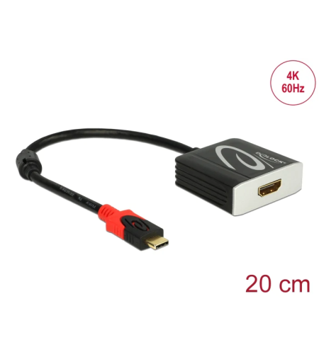 מתאם USB-C זכר לחיבור מסך HDMI 4K 60 Hz