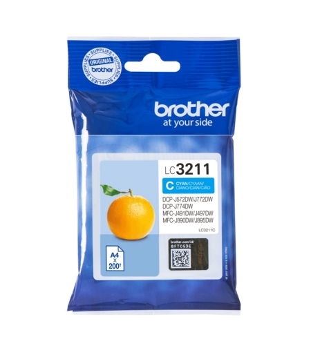 ‏ראש דיו ציאן/כחול Brother LC3211C מקורי