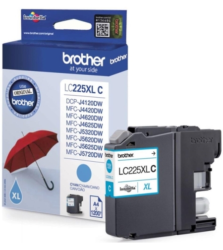 ‏ראש דיו ציאן/כחול‏ Brother LC225XLC מקורי