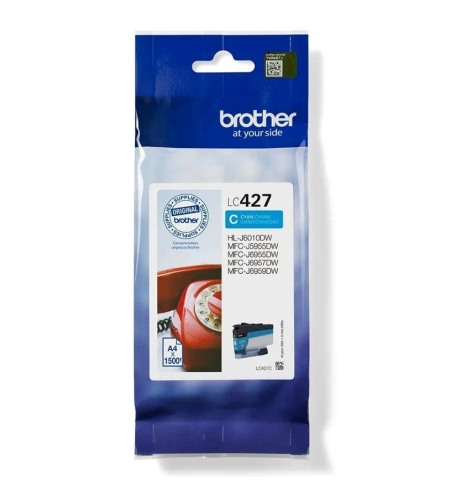 ראש דיו כחול/ציאן Brother LC427C מקורי