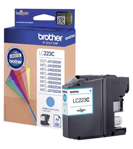 ‏ראש דיו ציאן/כחול‏ LC223C כחול Brother מקורי