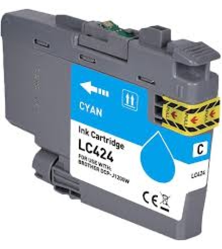‏ראש דיו כחול/ציאן Brother LC424C תואם